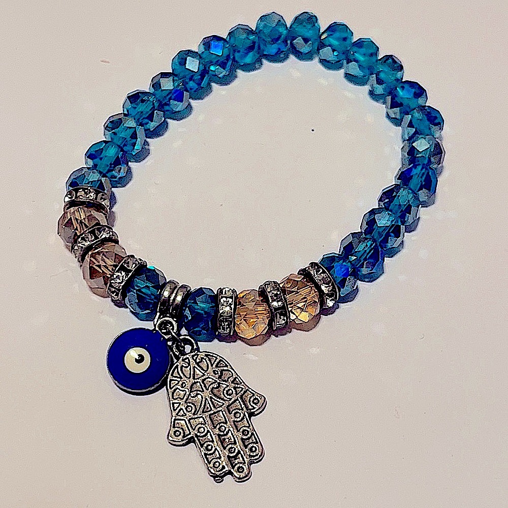🦋 Evil eye & Hamsa Hand protection Charm Bracelet